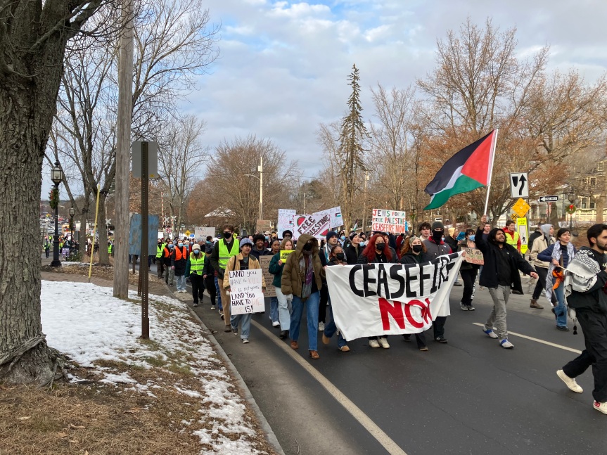 Hundreds rally in Bath & Brunswick (Maine) for Palestine /  by Bruce K. Gagnon